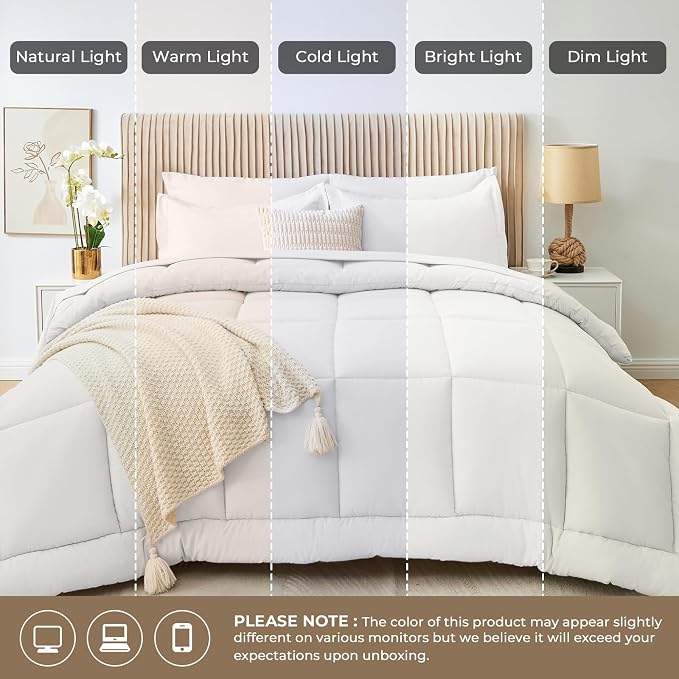 Sasttie Full Size Comforter Sets, 7 Pieces Bed in a Bag Full, Complete Bedding - Image 8