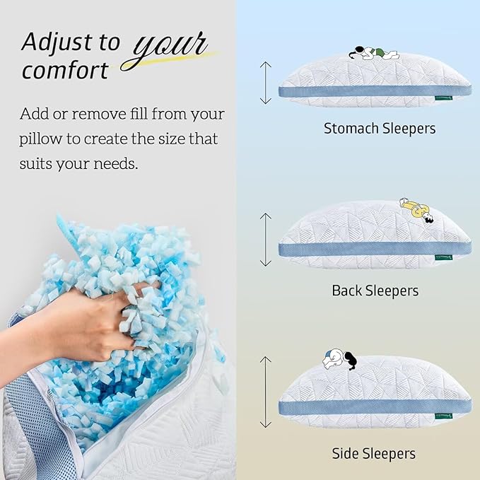BETU Cooling Pillow King Size, Shredded Memory Foam Pillows - Image 5