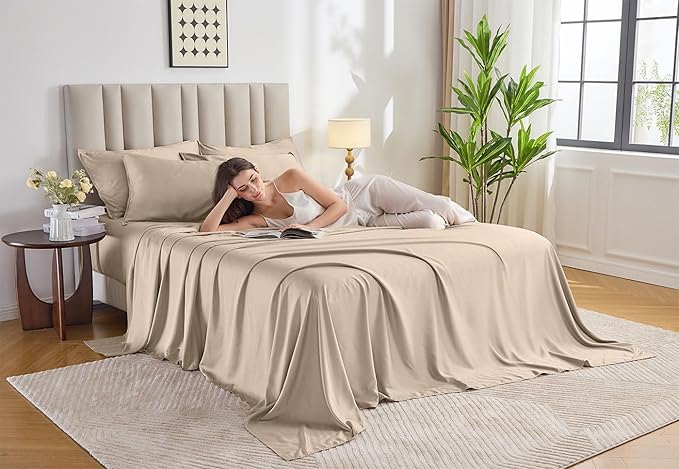 Pure Bamboo Full Sheets, Genuine 100% Organic Viscose Derived from Bamboo Bed - Image 2