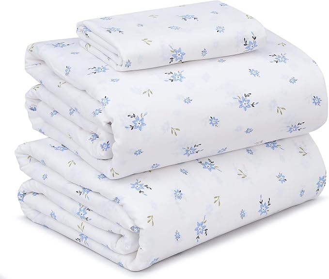 RUVANTI 100% Cotton Sheets – Twin Size Percale Bedding, Cooling & Breathable by Ruvanti
