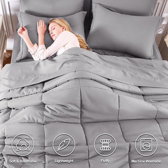 CozyLux Full Size Comforter Sets Grey - Image 2