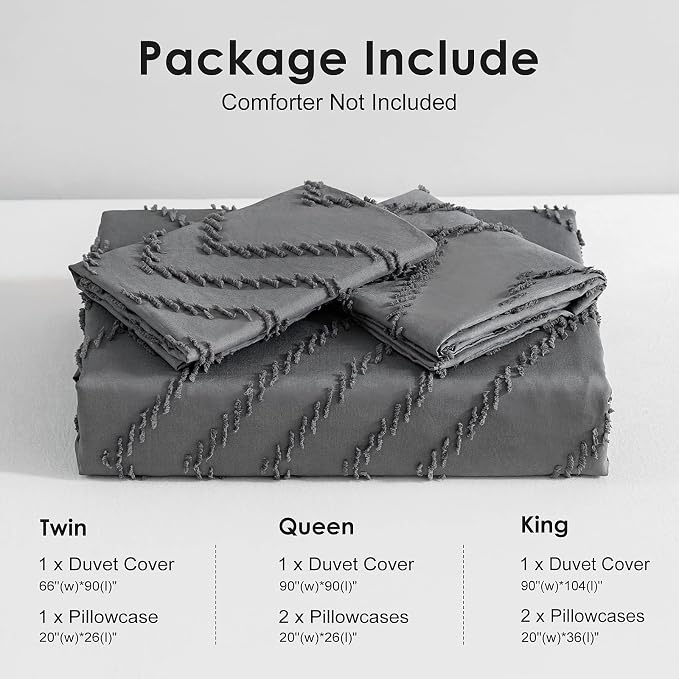 WARMDERN Boho Duvet Cover Set, Tufted Bedding Duvet Covers Soft Washed - Image 8