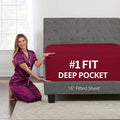 Real 16' Deep Pocket Queen Fitted Sheet Fits Perfectly 14'18' Mattresses & by DeaLuxeBedding