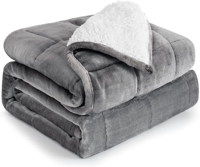 Cottonblue Sherpa Fleece Weighted Blanket 15 Pounds Queen Size 60” x 80 Heavy by Cottonblue
