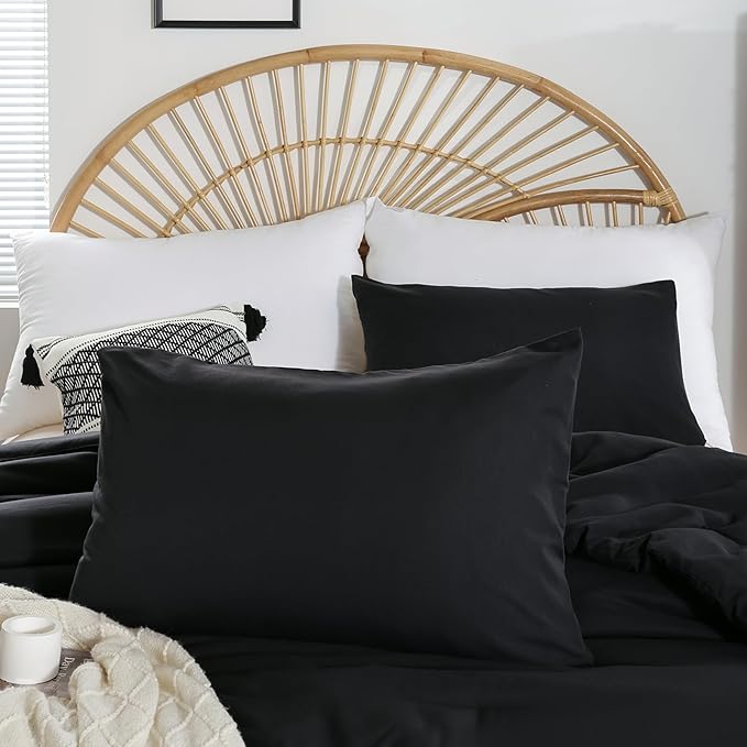 weigelia Full Size Comforter Sets Modern 3PCS Microfiber Black Comforter Full - Image 5