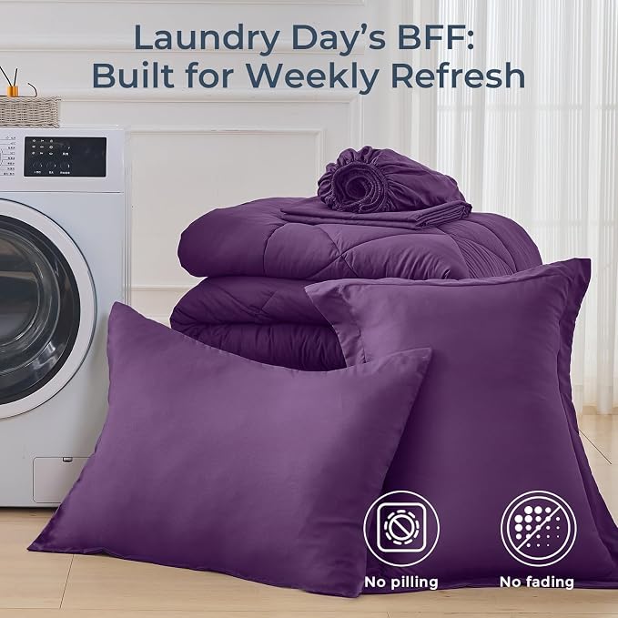 HEVUMYI Grape Purple Twin Comforter Set - Image 7