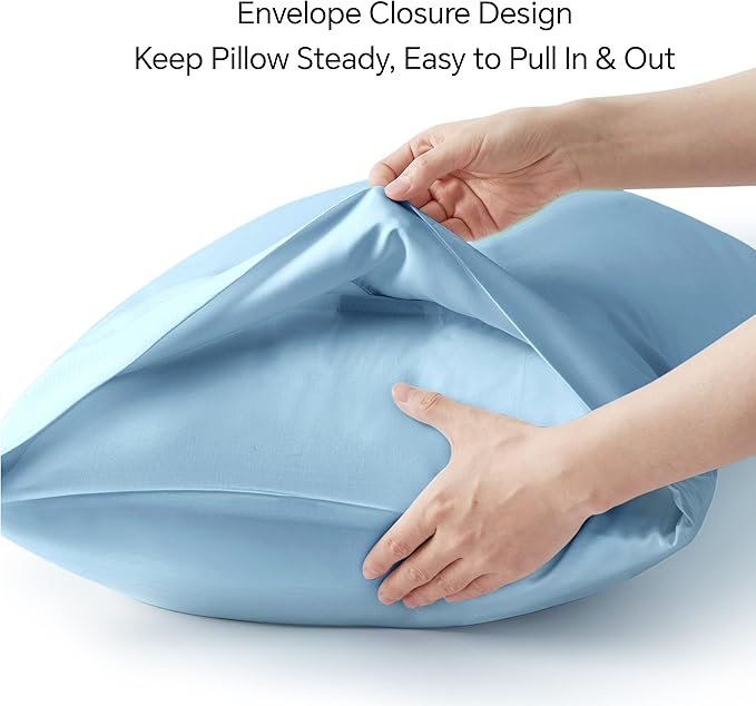 BEDELITE Standard Pillow Cases Set of 2, Rayon Derived from Bamboo, Cooling - Image 6