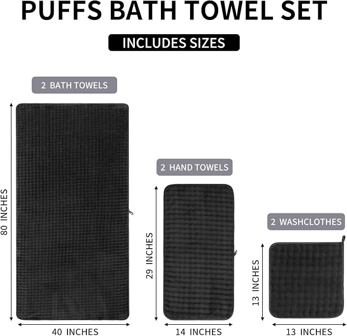KBY Bath Towels Set of 2, Extra Large Bath Sheets 40X80 Inches, Quick Dry - Image 6