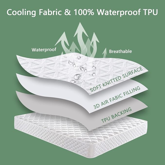 PremiumWaterproof Mattress Protector Twin XL Size, Breathable Bed Cover 3D Air - Image 6