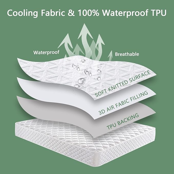 Premium Waterproof Mattress Protector King Size, Breathable Bed Cover 3D Air - Image 6