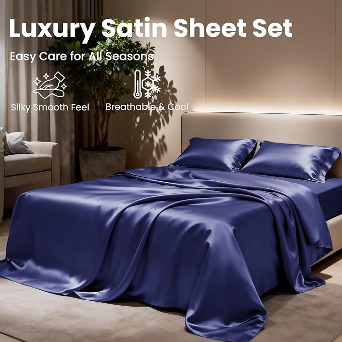 Love's cabin Full Size Satin Sheet Sets - Image 8