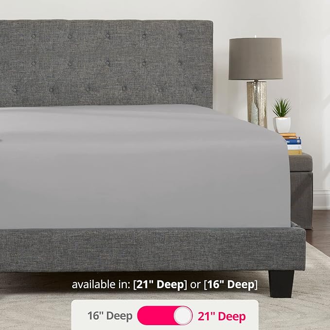 Deep Fitted Sheets King – King Size Fitted Sheet Only Deep Pocket – 21” King - Image 3