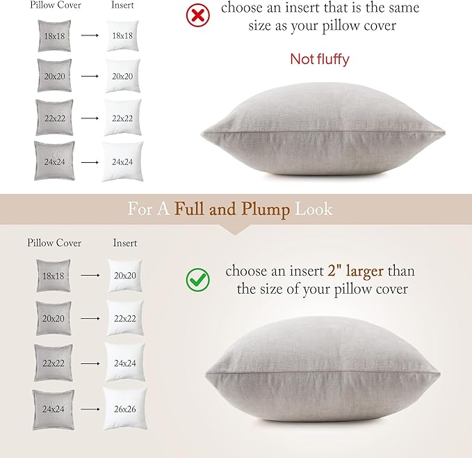 puredown® Feather Down Throw Pillow Inserts 22 x 22, Big Throw Pillows - Image 5