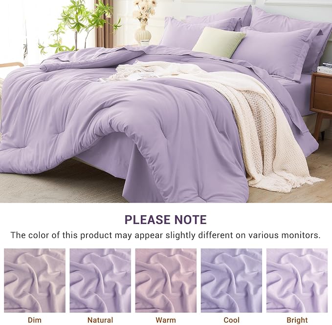 MUXHOMO 7 Pieces King Comforter Set, Soft Bed in a Bag King Size, All Season - Image 8