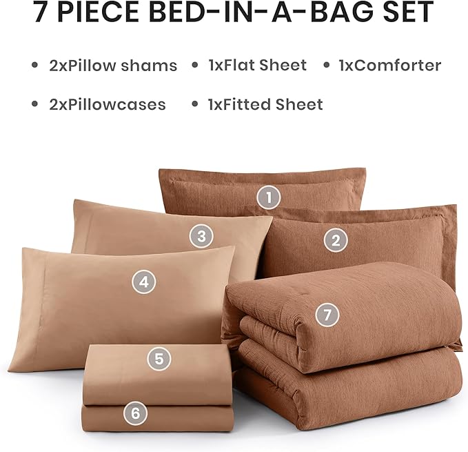 Monbix Super King Plus Comforter Set, Autumn Leaf Cationic Dyeing Bedding Set - Image 7