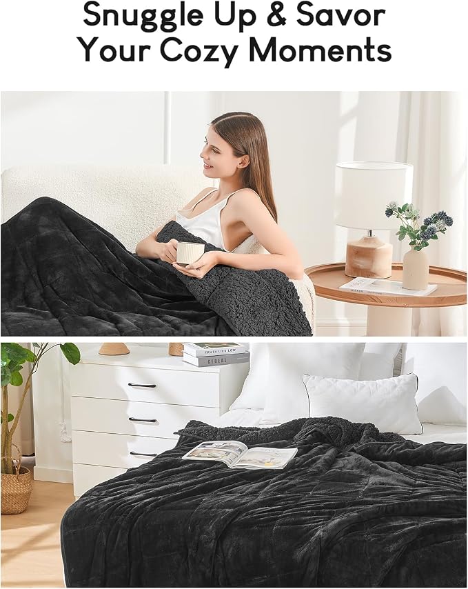 Cottonblue Sherpa Fleece Weighted Blanket 15lbs - Image 8