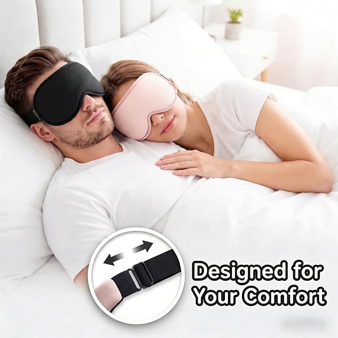 3D Blackout Cooling Gel Eye Mask: 6oz Weighted Cold Compress, Deep Relaxation & - Image 5