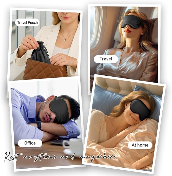 Umisleep Sleep Mask for 100% Pure Mulberry Silk, 22 Momme 6A Soft Eye Masks for - Image 8
