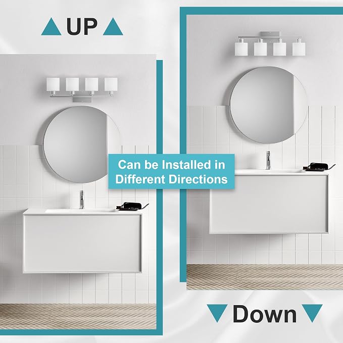 Bathroom Lights Over Mirror Brushed Nickel, Anti-Rust 4-Light Bathroom Vanity - Image 4