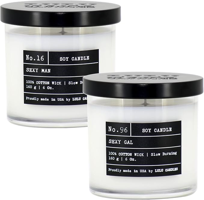 Lulu Candles | Sexy Man & Sexy Gal | Luxury Scented Soy Jar Candle | Hand by LULUCANDLES