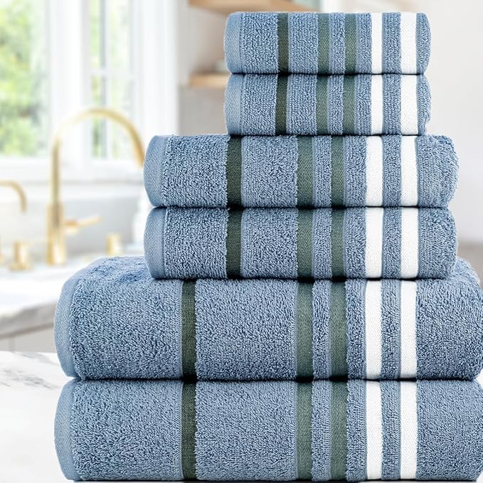 CASA COPENHAGEN Exotic 6Pcs 100% Egyptian Cotton Designer Towels Gift Set- - Image 2