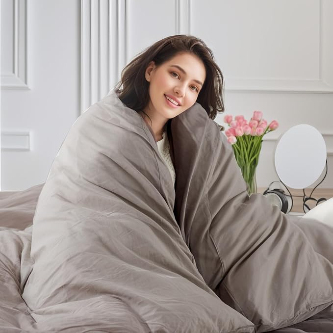 NEXHOME PRO Duvet Cover Set Queen Size Linen Look Textured Organic Natural 100% - Image 7