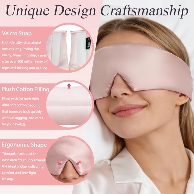 Silk Sleep Eye Mask for Side Sleeper Men Women, Eye Mask Sleeping 100% 22 Momme - Image 5