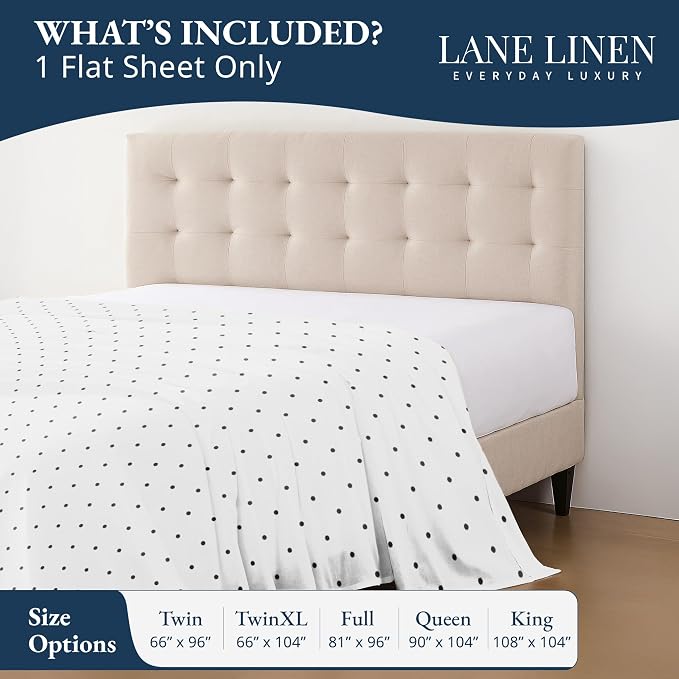 Lane Linen 100% Organic Cotton Twin Size Flat Sheet Only - Image 2