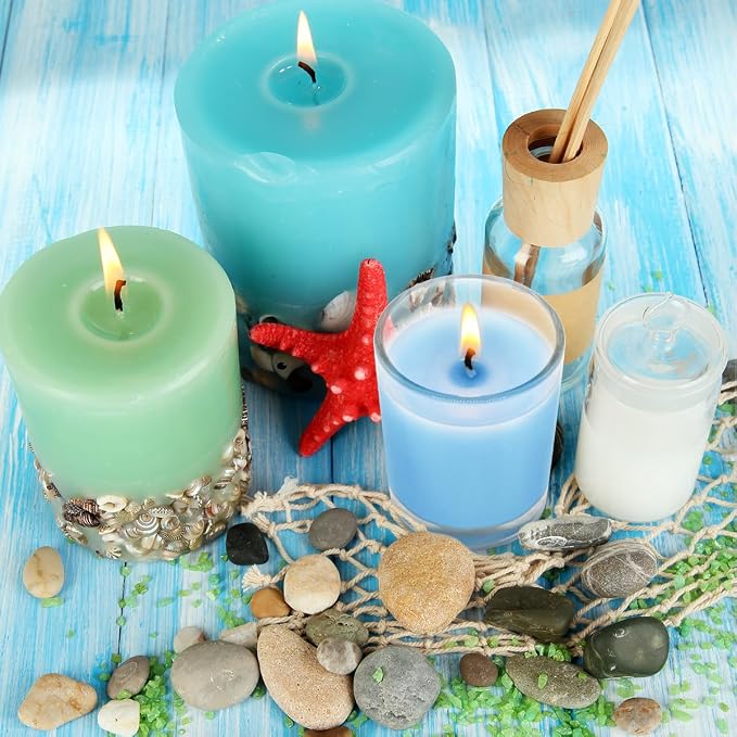Set of 20 Babyblue Votive Candles Clear Glass Filled Unscented Soy Wax Candle - Image 2