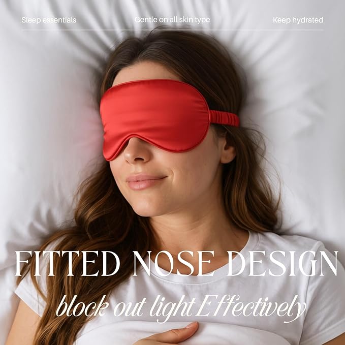 Silk Satin Sleeping Eye Mask, Soft Breathable Blackout Eyeshade Eye Cover - Image 3