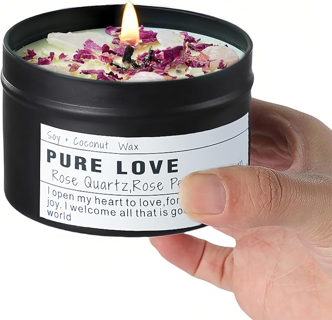 Crystal Candle, Healing Energy Protection Gift, Mindful Intentions, Best Friend by Unknown
