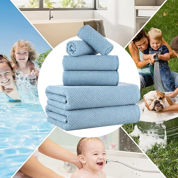 CASA COPENHAGEN Popcorn 6Pcs 100% Egyptian Cotton Large Designer Towels Gift - Image 5
