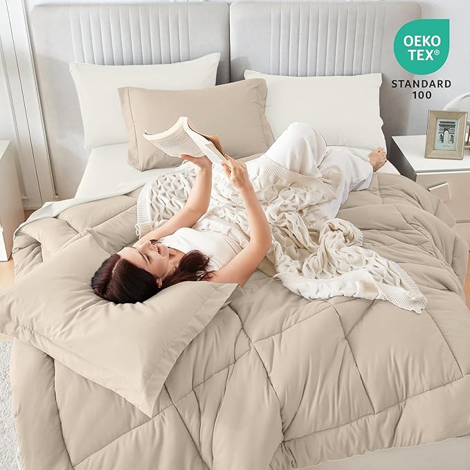 Sasttie Full Size Comforter Sets, 7 Pieces Reversible Bed in a Bag Full - Image 5