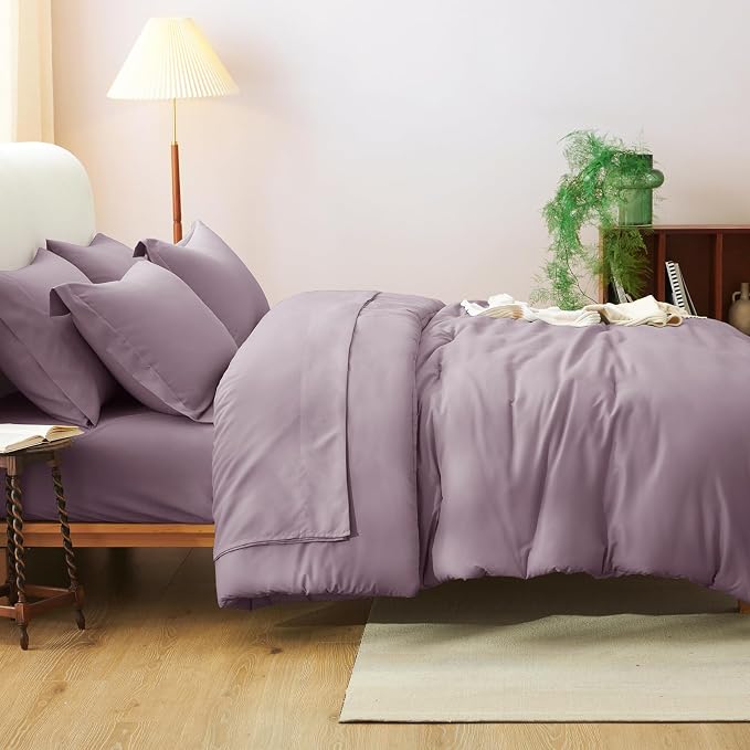 CozyLux Twin XL Comforter Set Dusty Purple, 5 Pieces Bed in a Bag Twin Extra - Image 6
