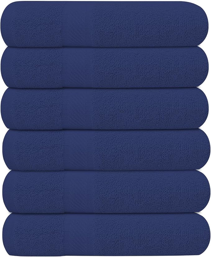 KAHAF COLLECTION 6 Pack Bath Towels Set 100% Ring Spun Cotton, Lightweight by KAHAF+COLLECTION