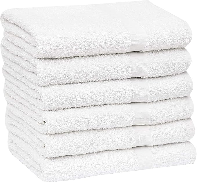 GOLD TEXTILES 60 White Economy Bath Towels Bulk Cotton Blend - Image 8