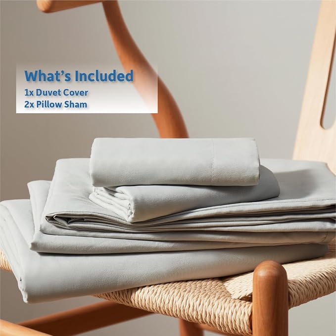 Nestl Light Grey Duvet Cover Queen Size - Image 9