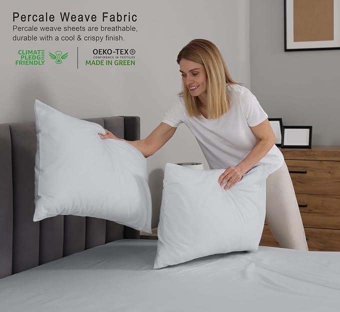 RUVANTI 100% Cotton Sheets – California King Percale Bedding, Cooling & - Image 3