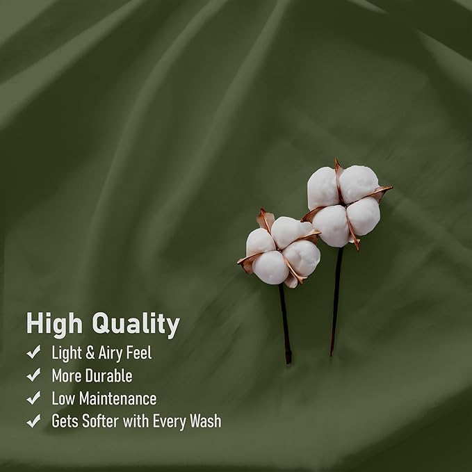RUVANTI 100% Cotton Sheets – Twin Size Percale Bedding, Cooling & Breathable - Image 5