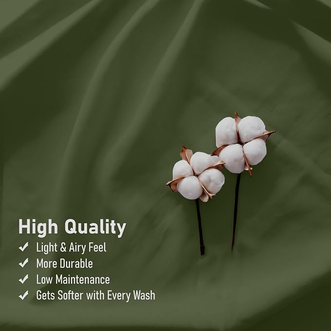 RUVANTI 100% Cotton Sheets – California King Percale Bedding, Cooling & - Image 5