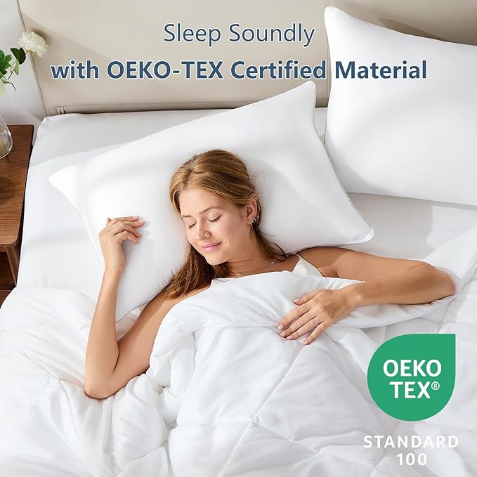 CozyLux Pillows Standard Size Set of 4, Hotel Quality Bed Pillows - Image 3