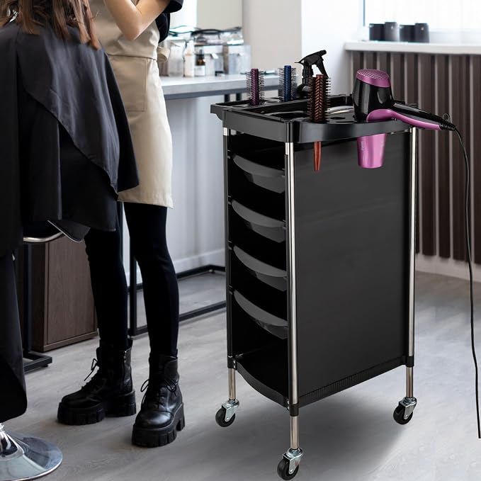 Noverlife Hair Salon Storage Tool Cart, 6-Layer Salon Cart - Image 3