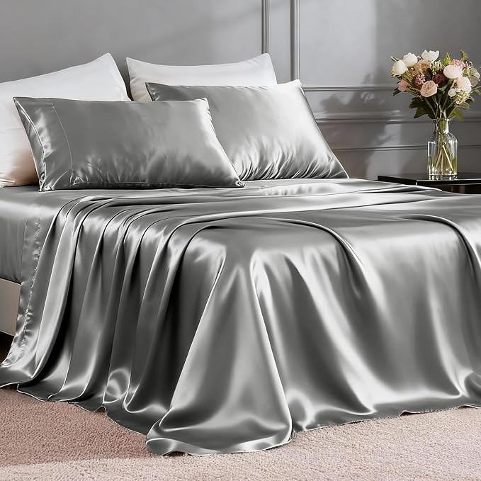 FreshCulture Satin Sheets Twin Size Bed Set by FreshCulture