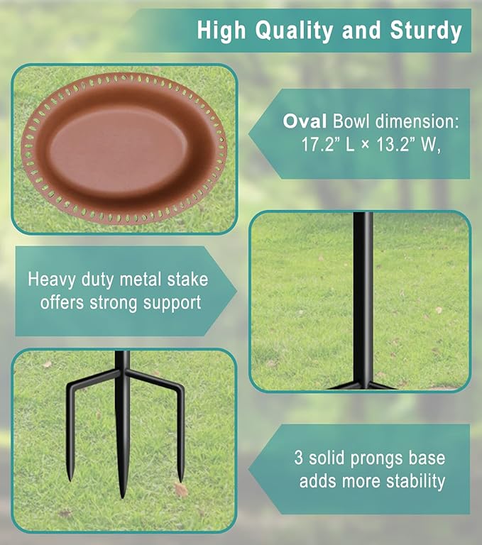 Garbuildman Extra-Large Freestanding Birdbaths Bowl, Detachable Decoration Spa - Image 3