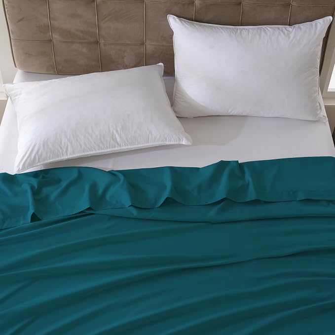 ZPECC King Flat Sheet Only 1 Pack, Durable Teal Top Bed Sheets Hypoallergenic - Image 7