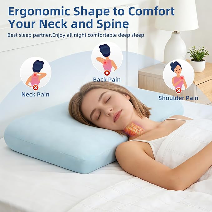 Sycoodeal Cooling Memory Foam Pillow Queen Size - Image 4