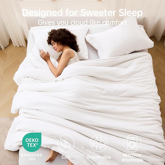MUXHOMO King Size Comforter Set, All Season Ultra Soft Down Alternative Bedding - Image 2