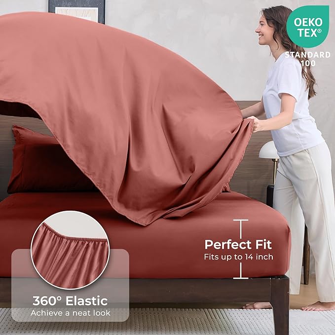 HEVUMYI Terracotta King Comforter Set - Image 5