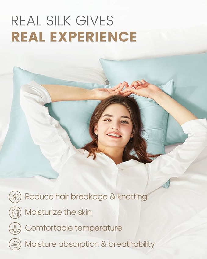 THXSILK Set of 2 Silk Pillowcase - Image 3