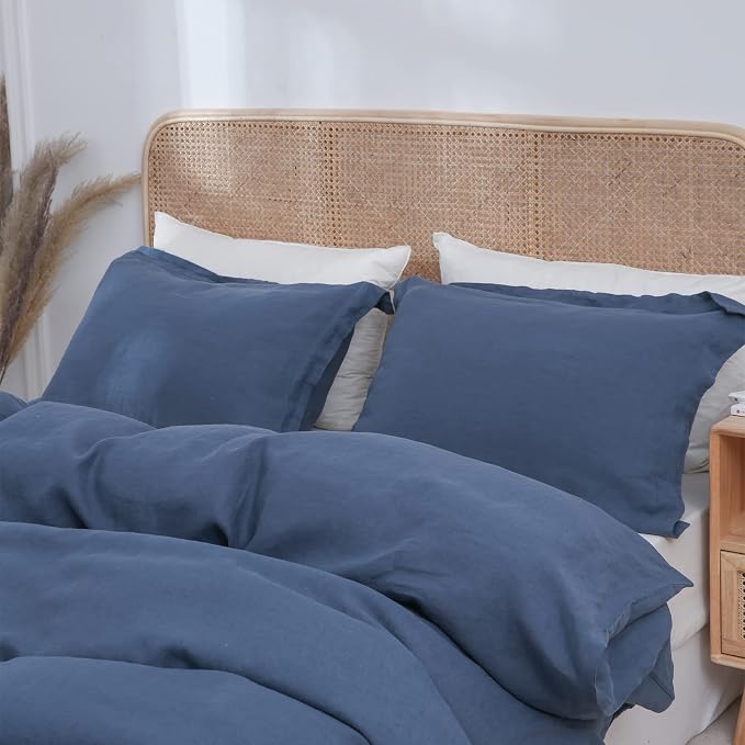 Simple&Opulence 100% Linen Duvet Cover Set 3pcs Basic Style Natural French - Image 7